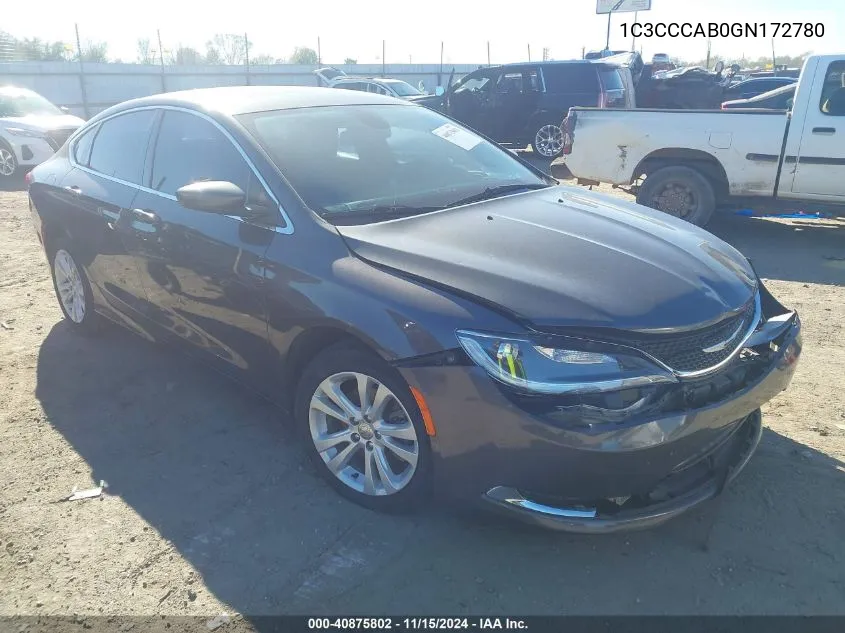 2016 Chrysler 200 Limited VIN: 1C3CCCAB0GN172780 Lot: 40875802