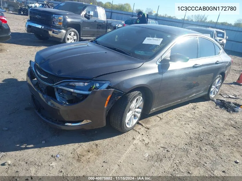 2016 Chrysler 200 Limited VIN: 1C3CCCAB0GN172780 Lot: 40875802