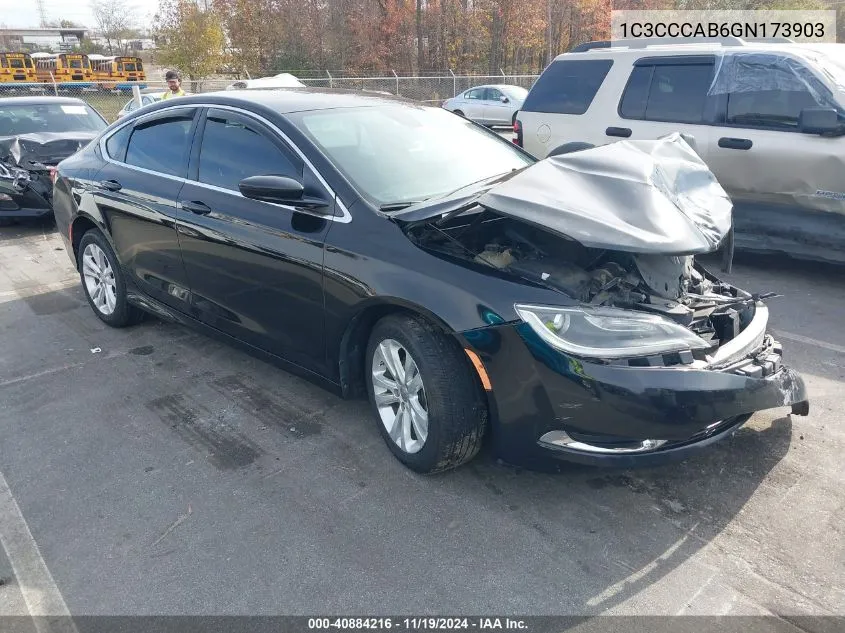 2016 Chrysler 200 Limited VIN: 1C3CCCAB6GN173903 Lot: 40884216