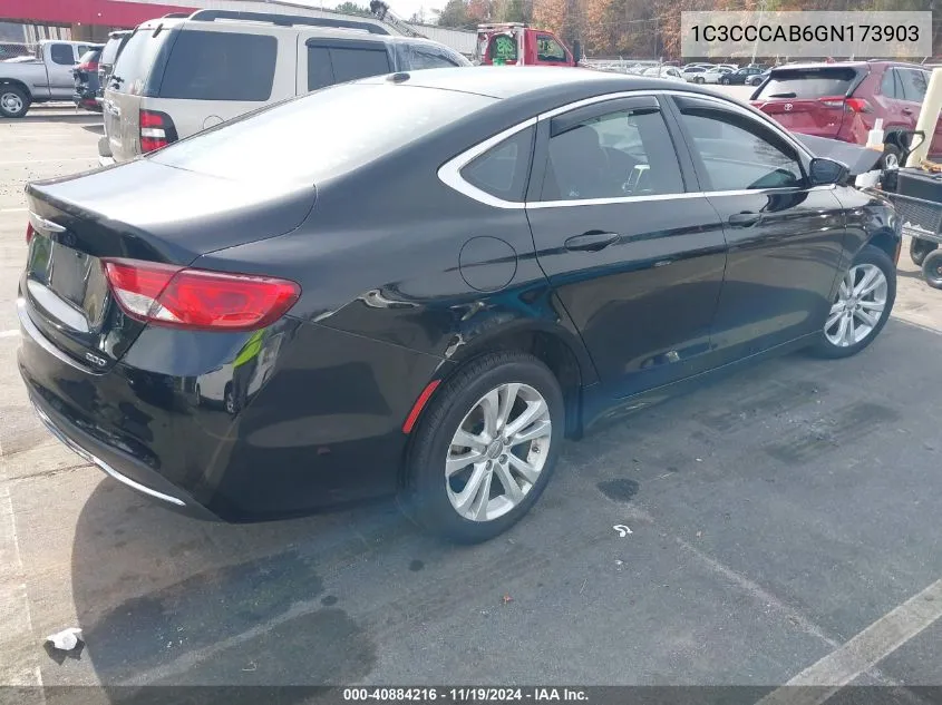 2016 Chrysler 200 Limited VIN: 1C3CCCAB6GN173903 Lot: 40884216