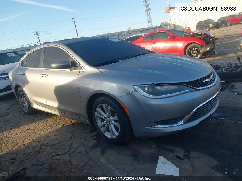 2016 Chrysler 200 Limited VIN: 1C3CCCAB0GN168938 Lot: 40886751