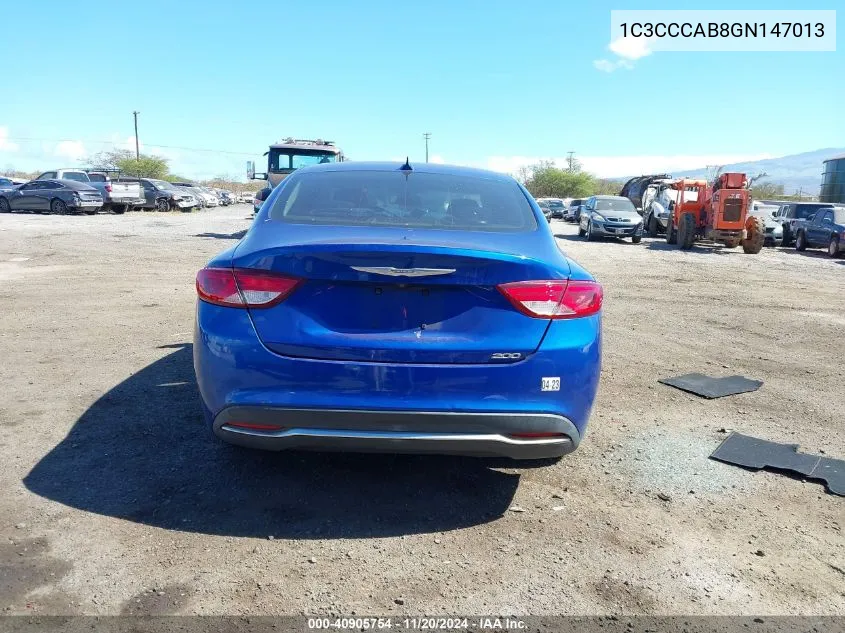 2016 Chrysler 200 Limited VIN: 1C3CCCAB8GN147013 Lot: 40905754