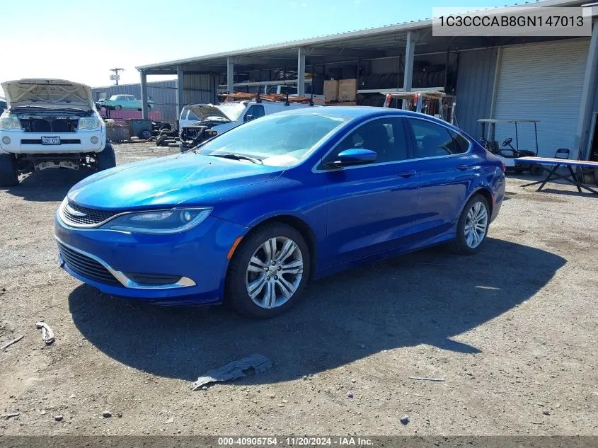 2016 Chrysler 200 Limited VIN: 1C3CCCAB8GN147013 Lot: 40905754