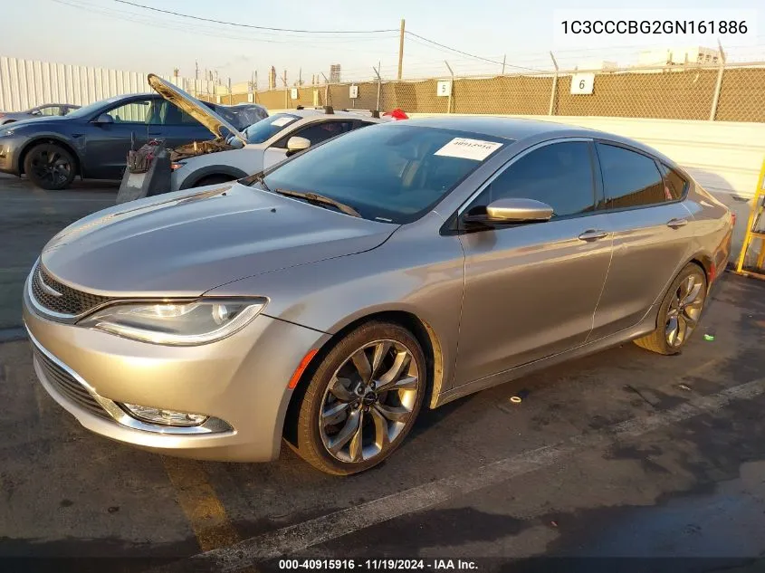 2016 Chrysler 200 S VIN: 1C3CCCBG2GN161886 Lot: 40915916