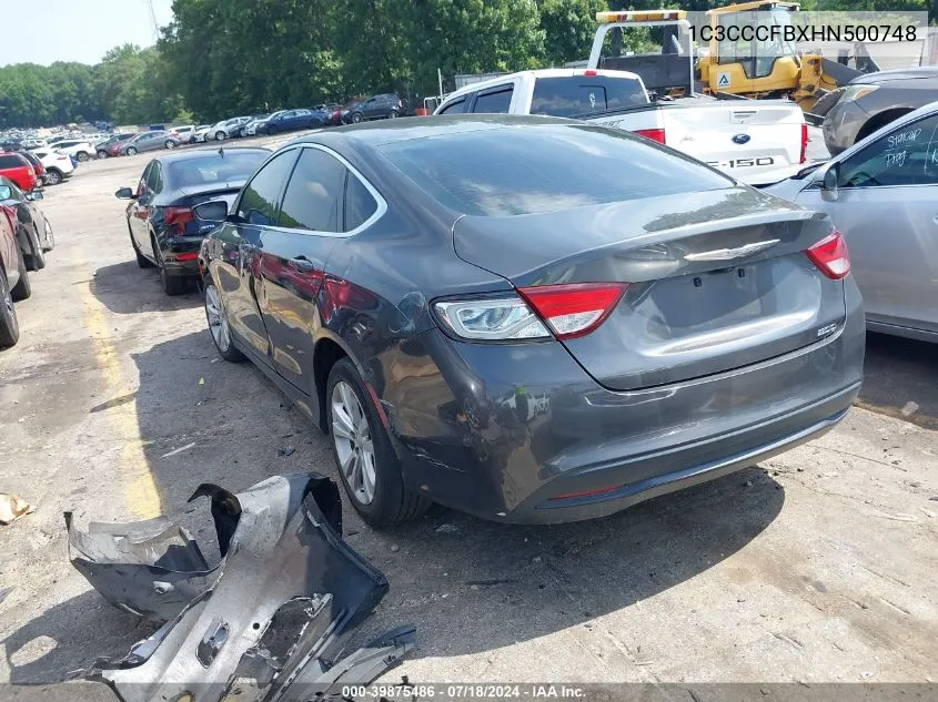 1C3CCCFBXHN500748 2017 Chrysler 200 Touring