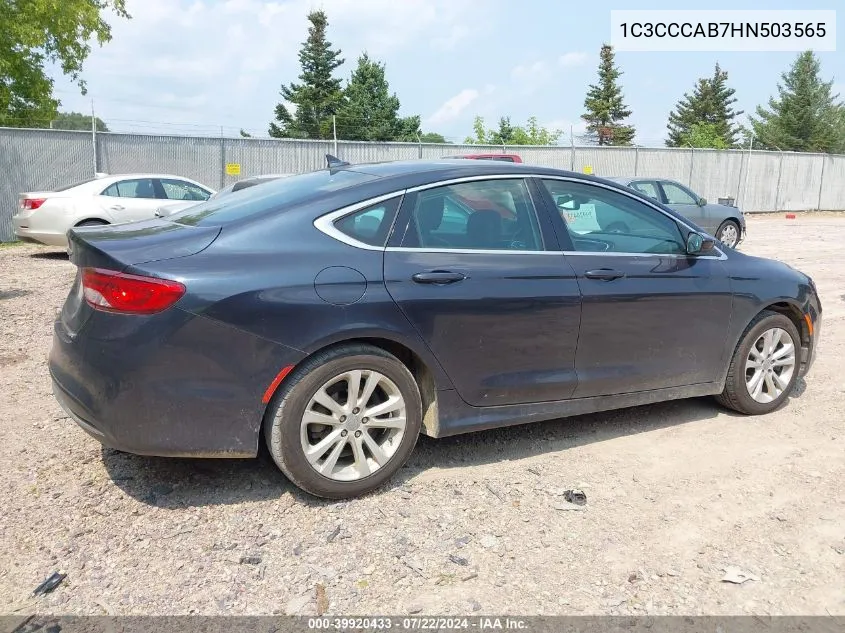 2017 Chrysler 200 Limited Platinum VIN: 1C3CCCAB7HN503565 Lot: 39920433