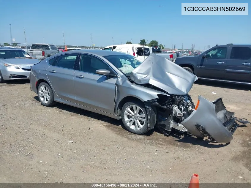 2017 Chrysler 200 Limited VIN: 1C3CCCAB3HN502669 Lot: 40156498