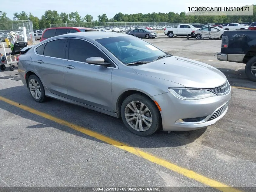 2017 Chrysler 200 Limited Platinum VIN: 1C3CCCAB0HN510471 Lot: 40261919