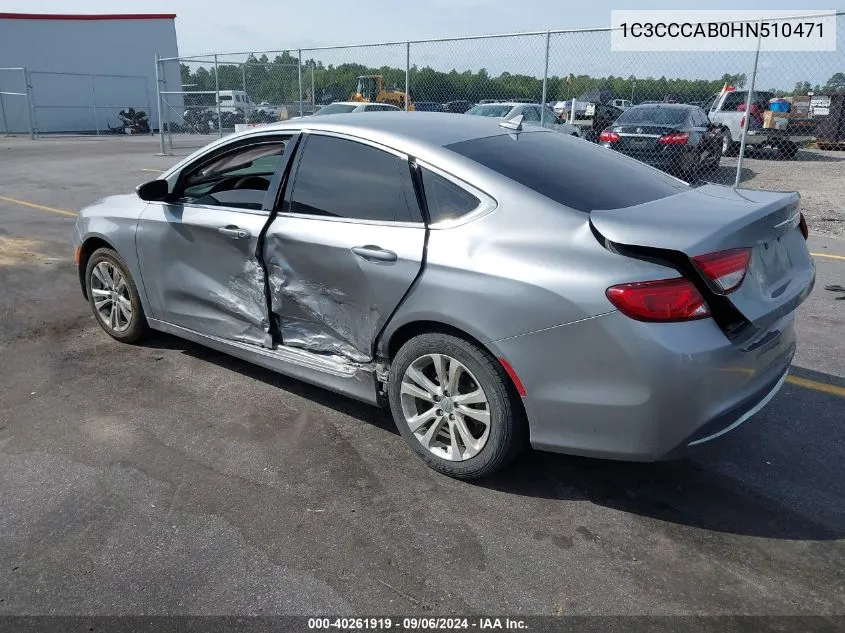 2017 Chrysler 200 Limited Platinum VIN: 1C3CCCAB0HN510471 Lot: 40261919