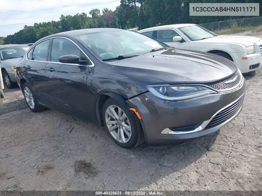 2017 Chrysler 200 Limited VIN: 1C3CCCAB4HN511171 Lot: 40325623