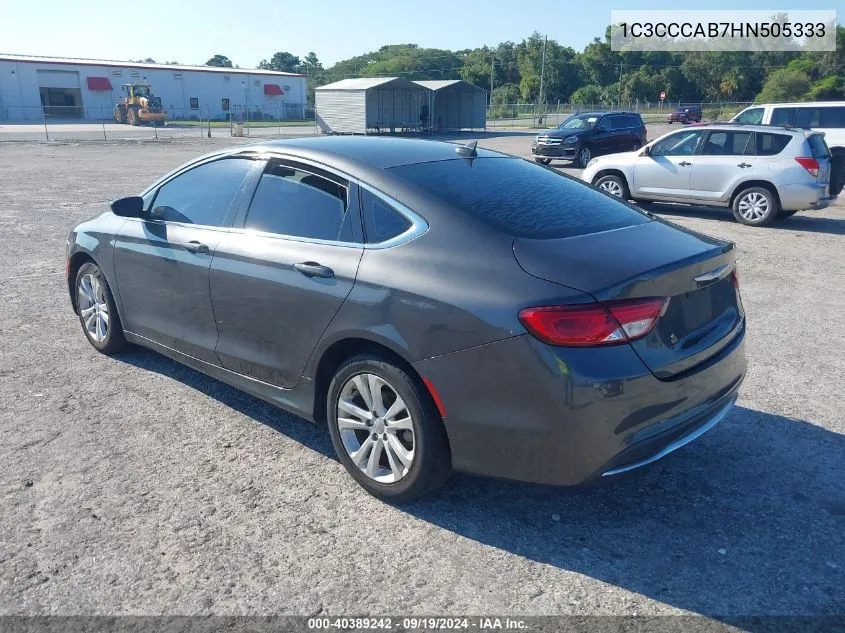 2017 Chrysler 200 Limited Platinum VIN: 1C3CCCAB7HN505333 Lot: 40389242