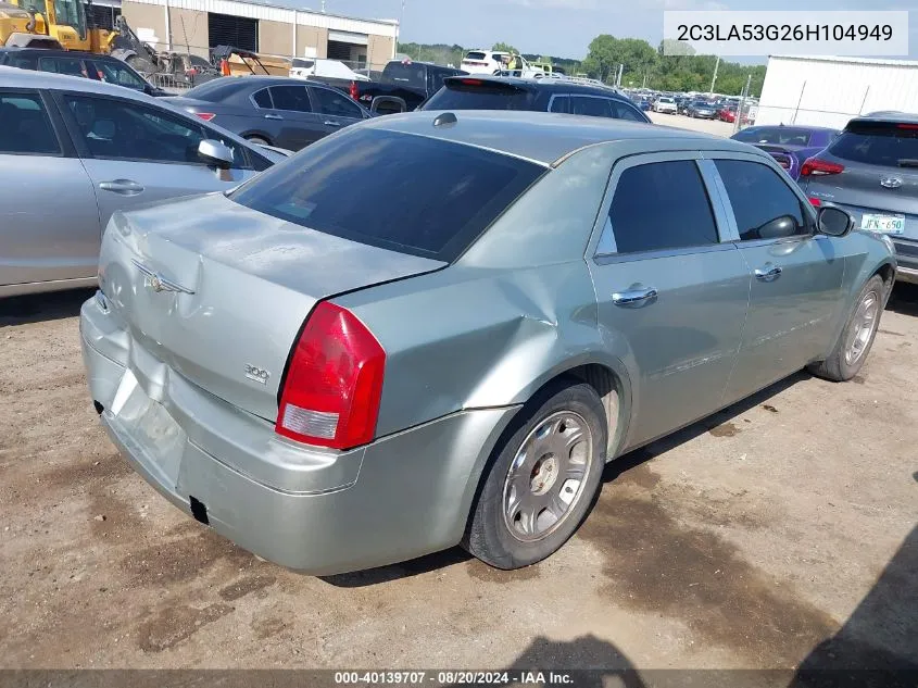 2006 Chrysler 300 Touring VIN: 2C3LA53G26H104949 Lot: 40139707