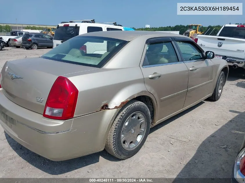 2006 Chrysler 300 Touring VIN: 2C3KA53GX6H189454 Lot: 40245111