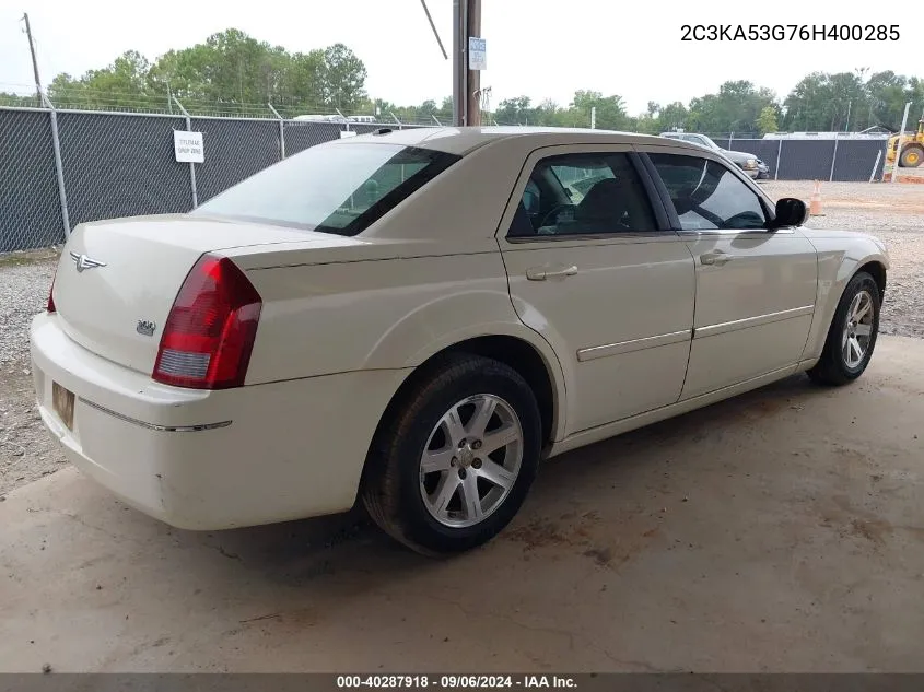 2006 Chrysler 300 Touring VIN: 2C3KA53G76H400285 Lot: 40287918