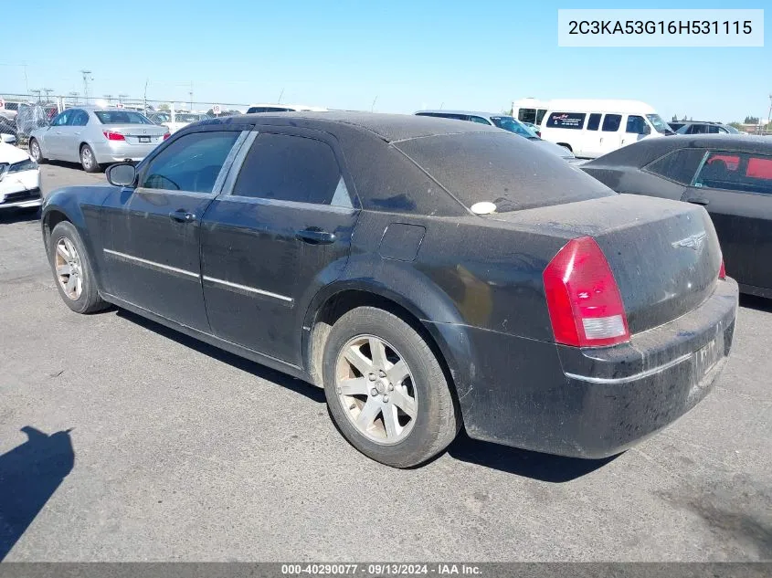 2006 Chrysler 300 Touring VIN: 2C3KA53G16H531115 Lot: 40290077