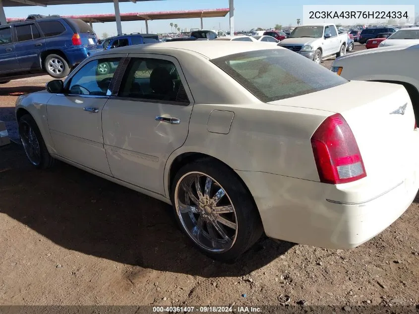 2006 Chrysler 300 VIN: 2C3KA43R76H224334 Lot: 40361407