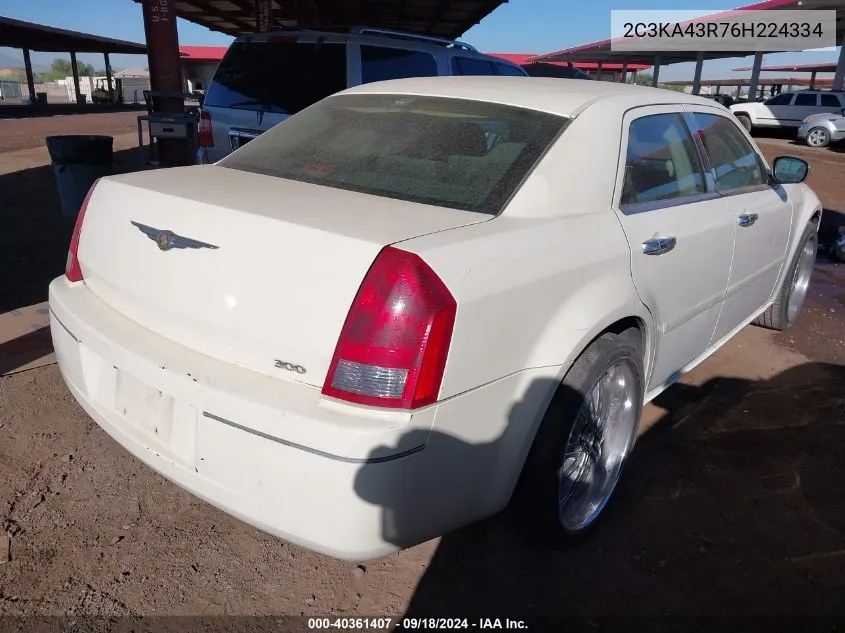 2006 Chrysler 300 VIN: 2C3KA43R76H224334 Lot: 40361407