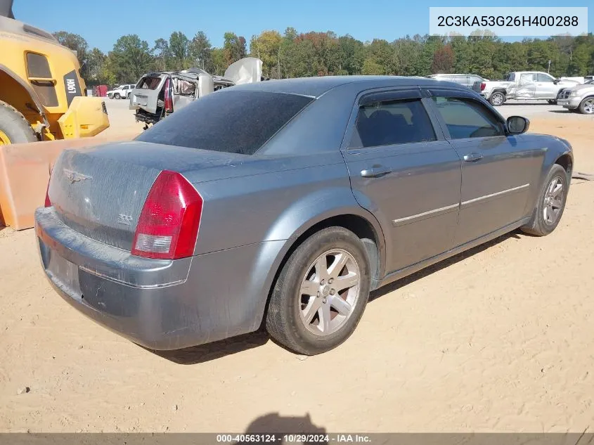 2006 Chrysler 300 Touring VIN: 2C3KA53G26H400288 Lot: 40563124