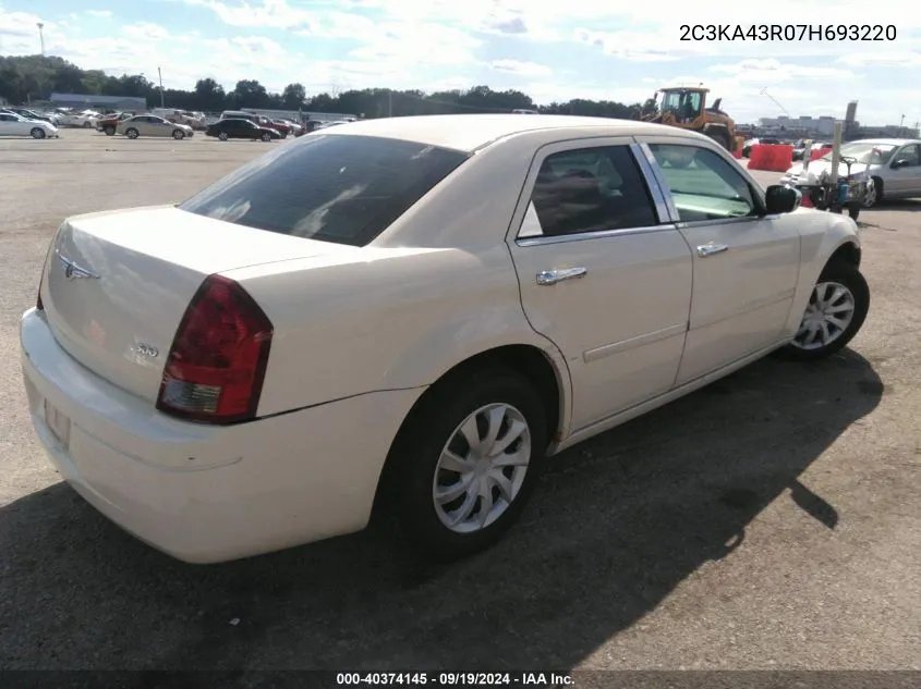 2007 Chrysler 300 VIN: 2C3KA43R07H693220 Lot: 40374145