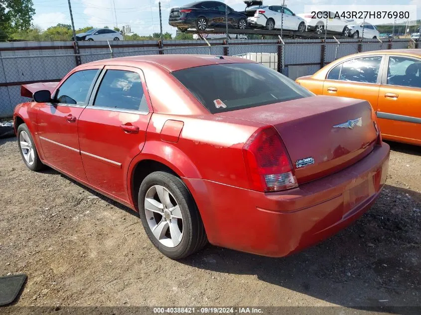 2007 Chrysler 300 VIN: 2C3LA43R27H876980 Lot: 40388421