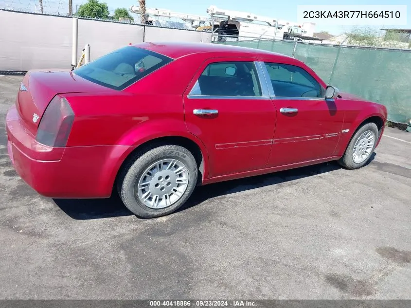 2007 Chrysler 300 VIN: 2C3KA43R77H664510 Lot: 40418886