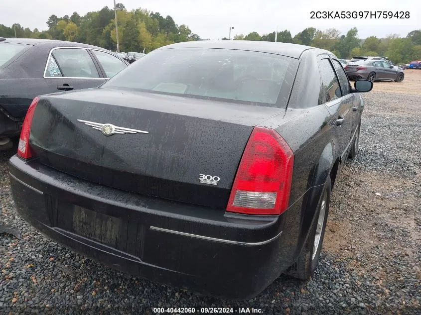 2007 Chrysler 300 Touring VIN: 2C3KA53G97H759428 Lot: 40442060