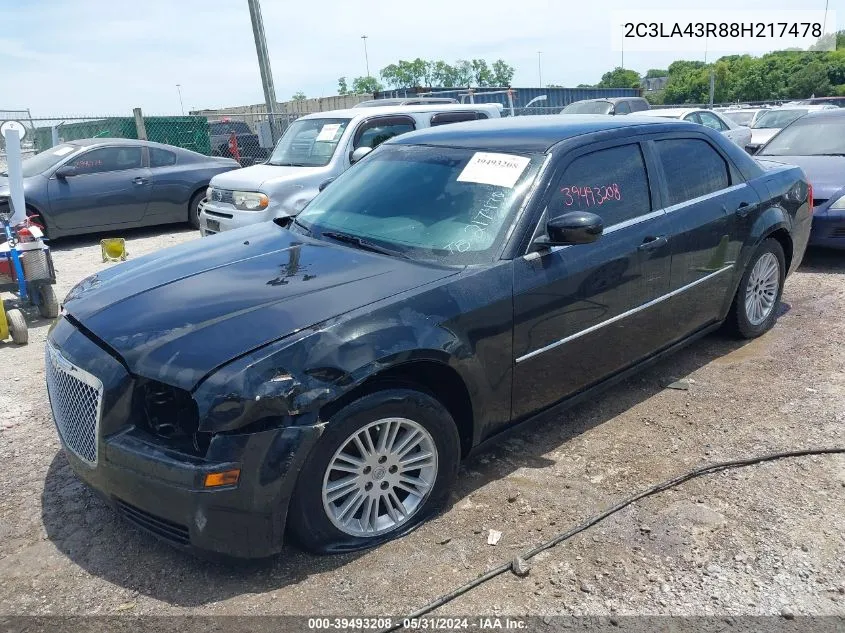 2008 Chrysler 300 Lx VIN: 2C3LA43R88H217478 Lot: 39493208