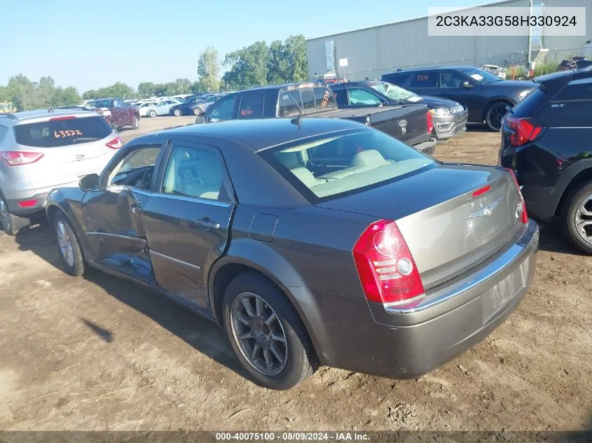 2008 Chrysler 300 Limited VIN: 2C3KA33G58H330924 Lot: 40075100