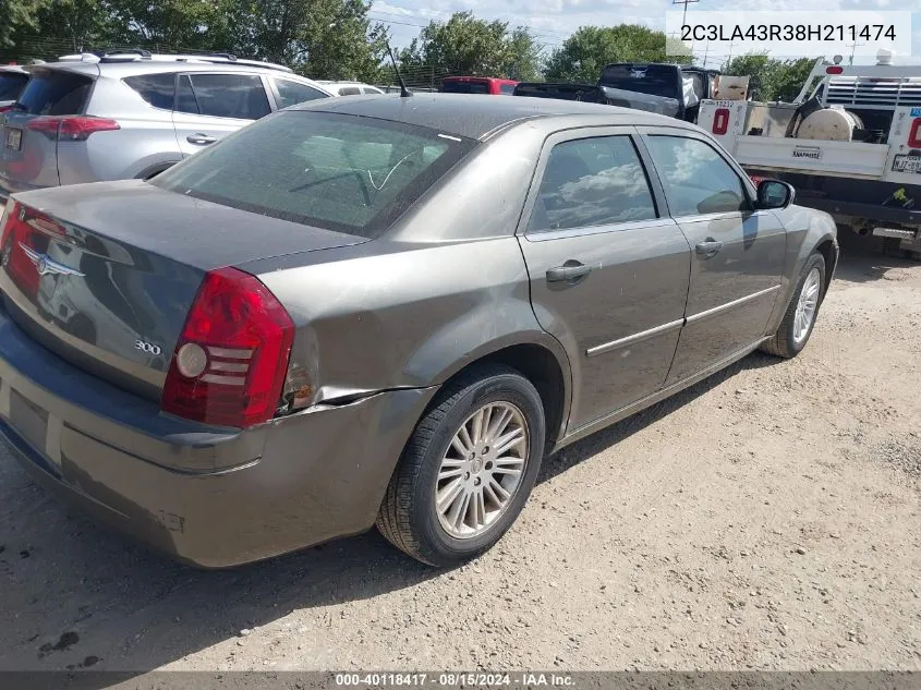 2008 Chrysler 300 Lx VIN: 2C3LA43R38H211474 Lot: 40118417