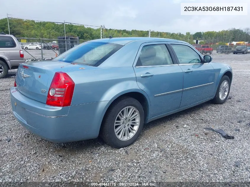 2008 Chrysler 300 Touring VIN: 2C3KA53G68H187431 Lot: 40443775