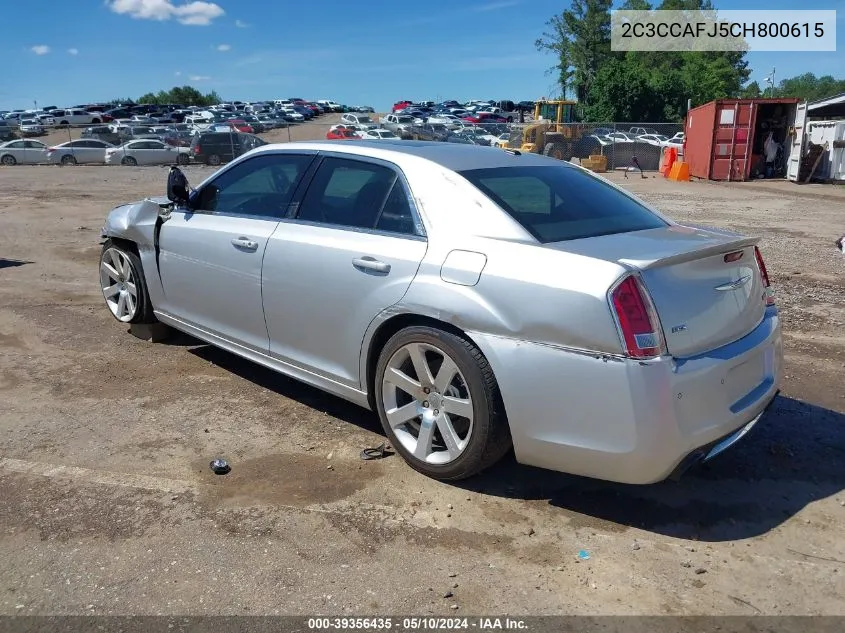 2C3CCAFJ5CH800615 2012 Chrysler 300 Srt8