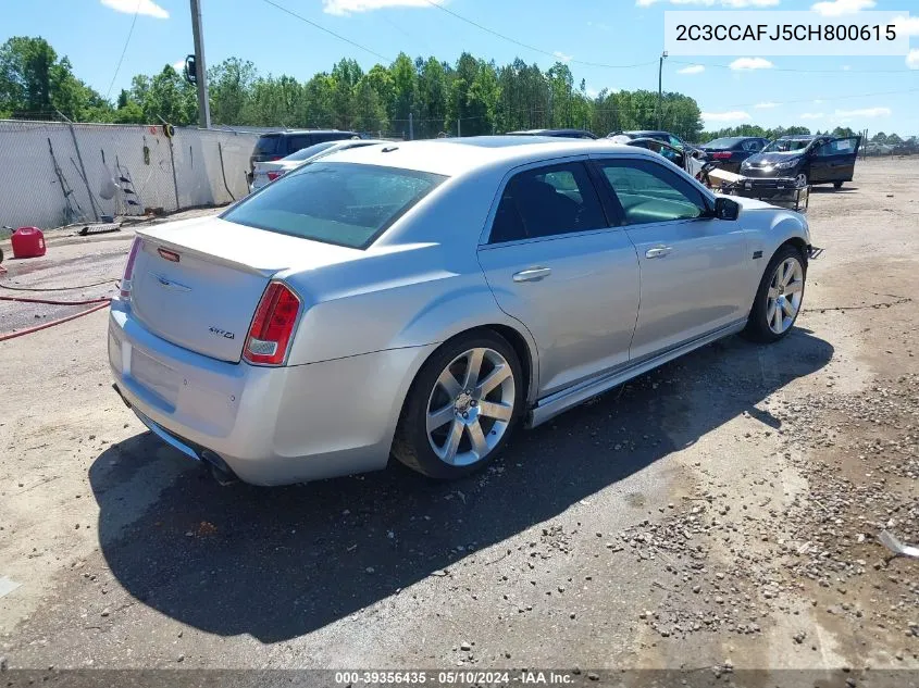 2C3CCAFJ5CH800615 2012 Chrysler 300 Srt8