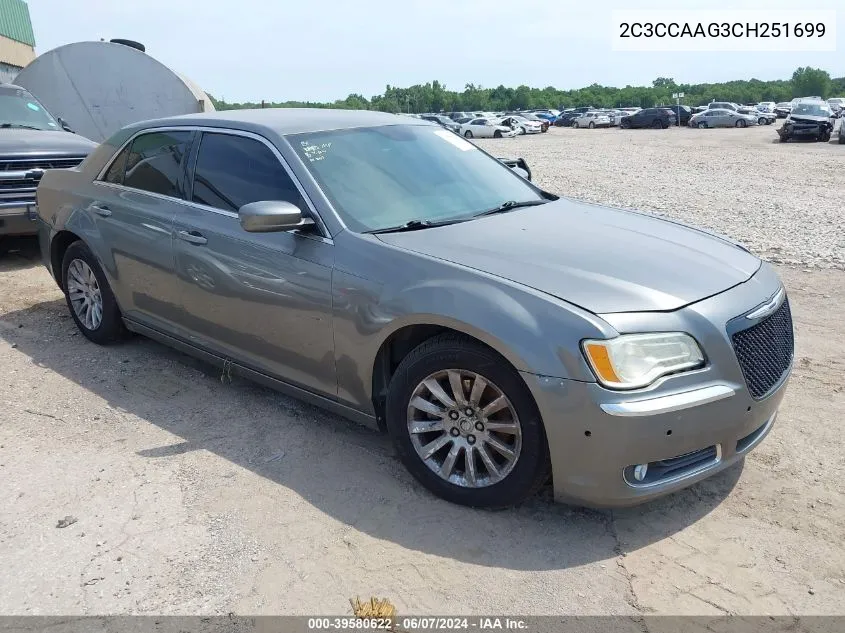 2C3CCAAG3CH251699 2012 Chrysler 300