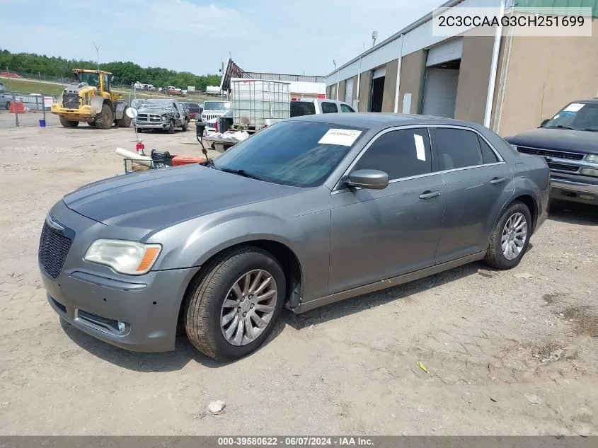 2012 Chrysler 300 VIN: 2C3CCAAG3CH251699 Lot: 39580622