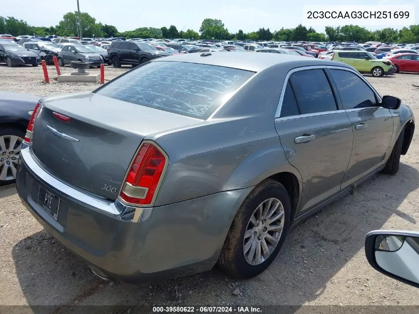 2012 Chrysler 300 VIN: 2C3CCAAG3CH251699 Lot: 39580622