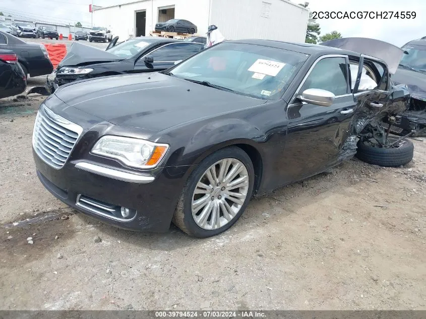 2012 Chrysler 300 Limited VIN: 2C3CCACG7CH274559 Lot: 39794524