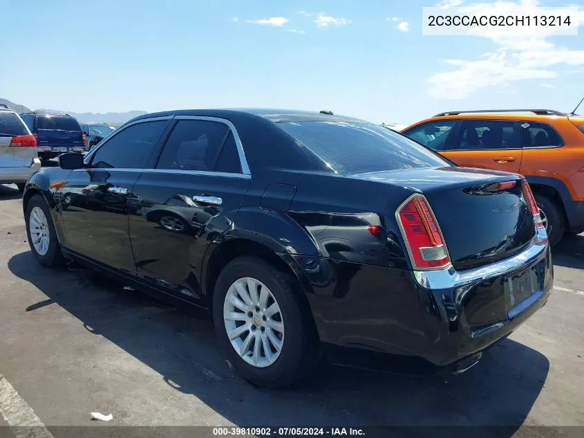 2012 Chrysler 300 Limited VIN: 2C3CCACG2CH113214 Lot: 39810902