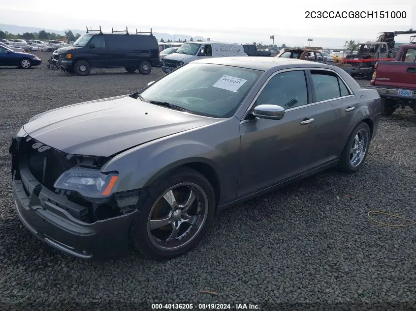 2C3CCACG8CH151000 2012 Chrysler 300 Limited