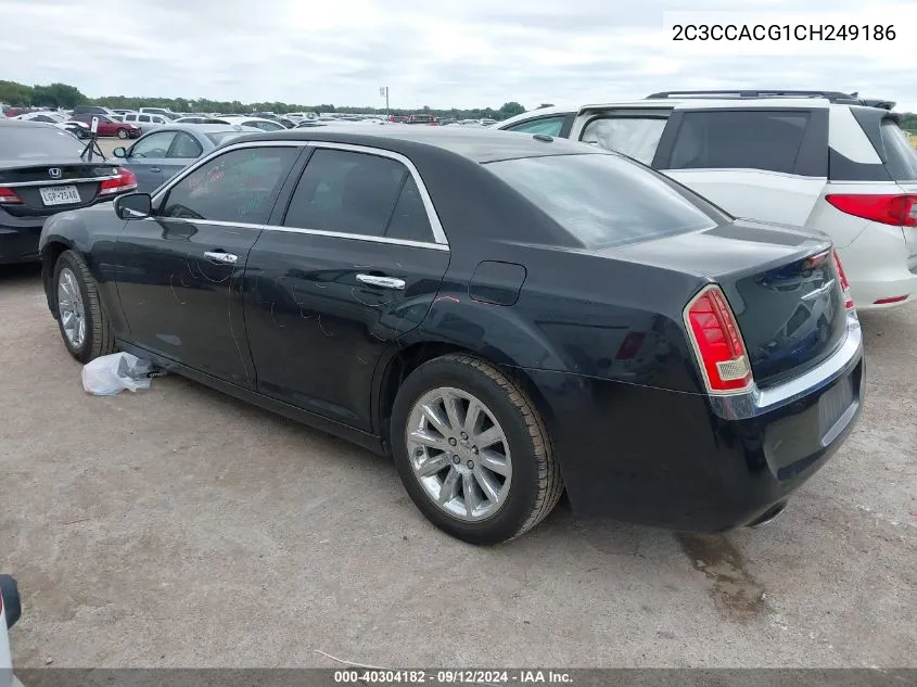 2012 Chrysler 300 Limited VIN: 2C3CCACG1CH249186 Lot: 40304182