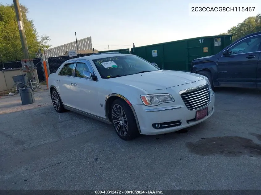 2012 Chrysler 300 Limited VIN: 2C3CCACG8CH115467 Lot: 40312472