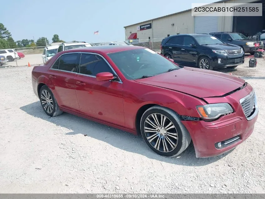 2012 Chrysler 300 S V6 VIN: 2C3CCABG1CH251585 Lot: 40319655