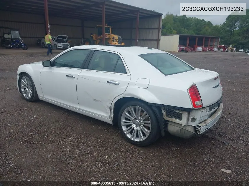 2012 Chrysler 300 Limited VIN: 2C3CCACGXCH193233 Lot: 40335613