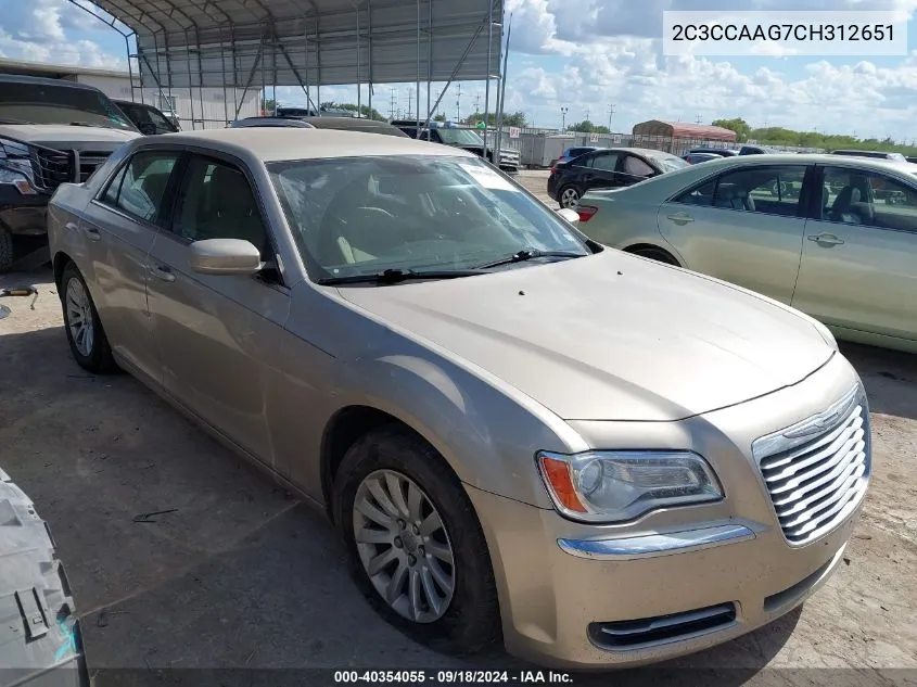 2012 Chrysler 300 VIN: 2C3CCAAG7CH312651 Lot: 40354055