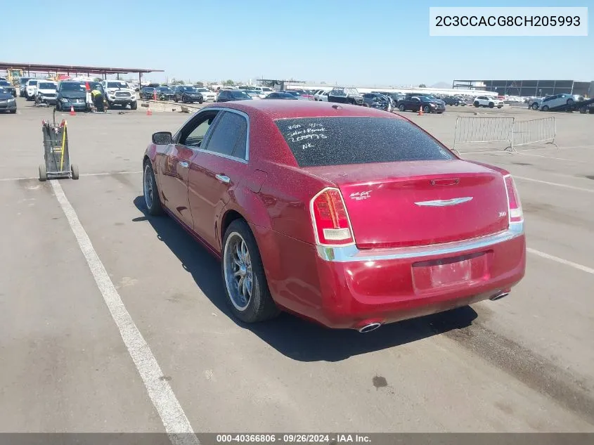 2012 Chrysler 300 Limited VIN: 2C3CCACG8CH205993 Lot: 40366806