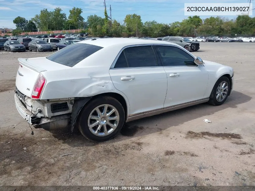 2012 Chrysler 300 VIN: 2C3CCAAG8CH139027 Lot: 40377936