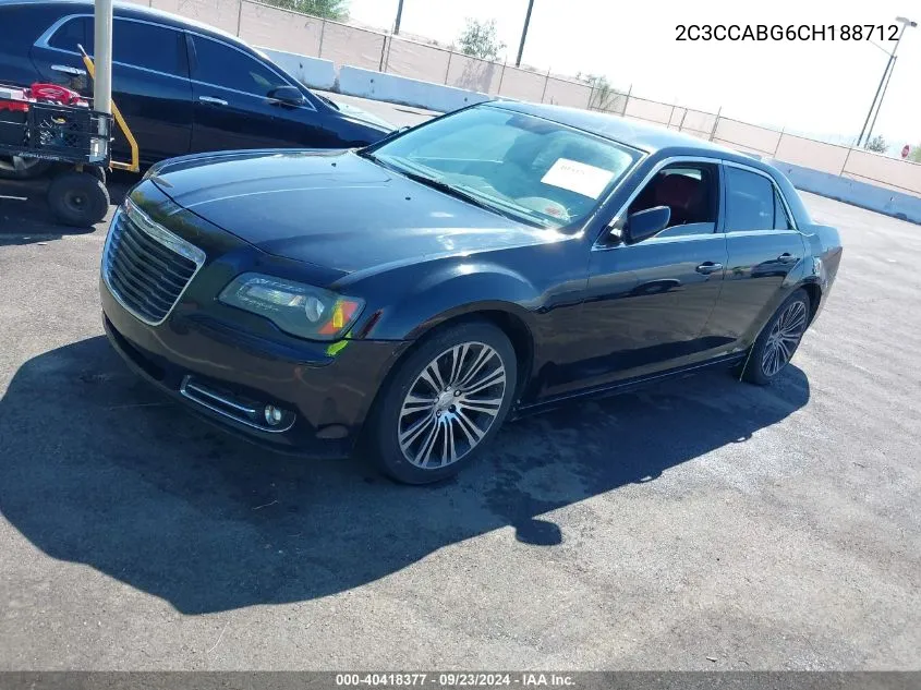 2012 Chrysler 300 S V6 VIN: 2C3CCABG6CH188712 Lot: 40418377