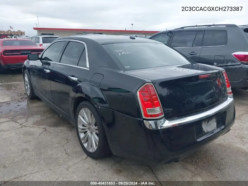 2012 Chrysler 300 Limited VIN: 2C3CCACGXCH273387 Lot: 40431853