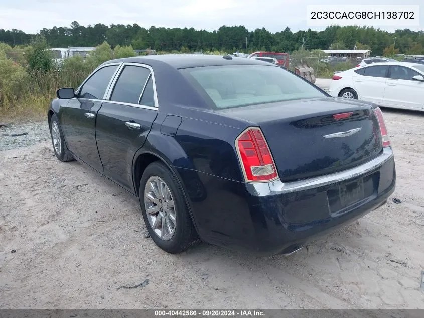 2C3CCACG8CH138702 2012 Chrysler 300 Limited