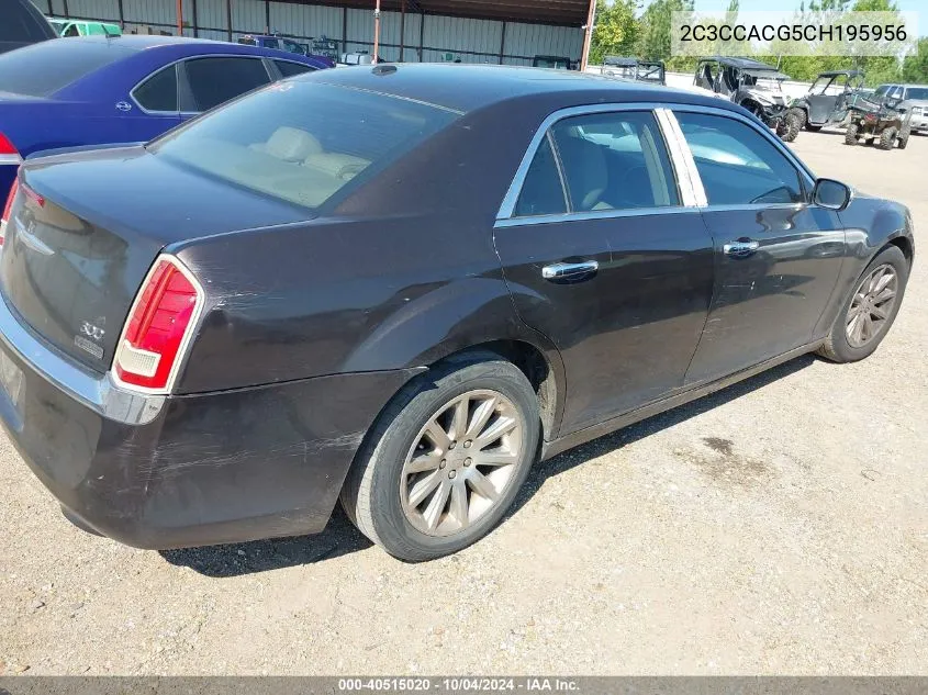 2012 Chrysler 300 Limited VIN: 2C3CCACG5CH195956 Lot: 40515020