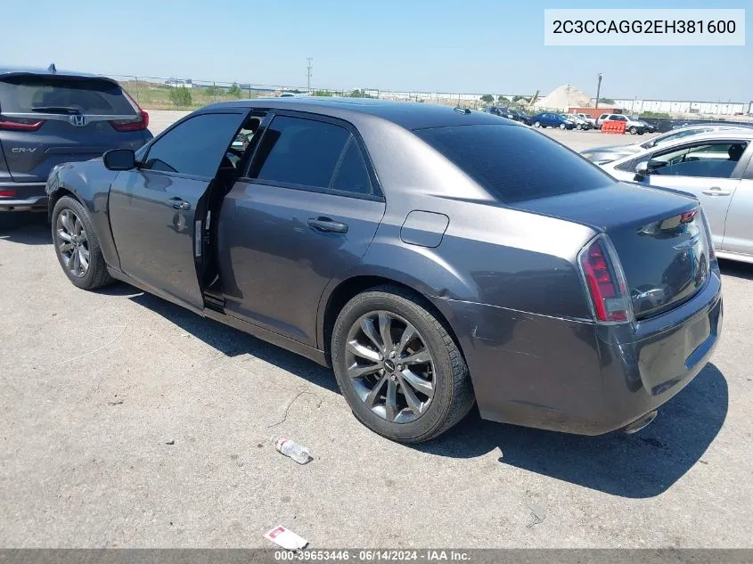 2014 Chrysler 300 VIN: 2C3CCAGG2EH381600 Lot: 39653446